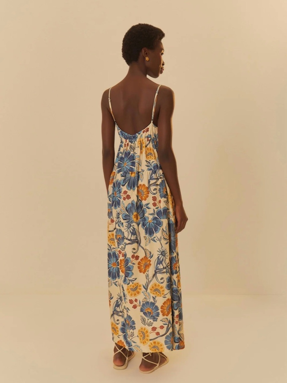 FARM Rio Blue, White & Yellow Floral Maxi Dress - Picture 4 of 8